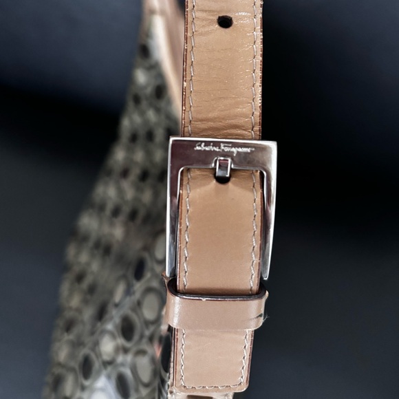 SALVATORE FERRAGAMO Translucent Gancini Logo Shoulder Bag - Picture 8 of 13